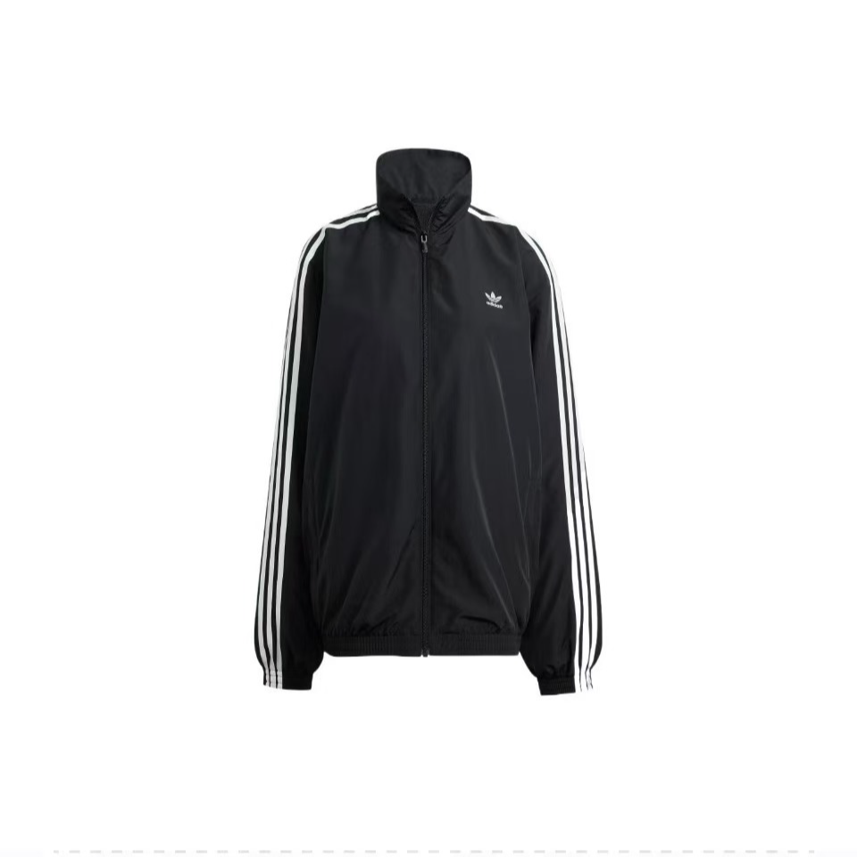 adidas originals 防风宽松舒适条纹立领夹克外套 JD3392JD3394