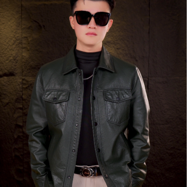 【官方严选】海宁头层小牛皮衣按扣商务休闲高端男士皮衣外套25815