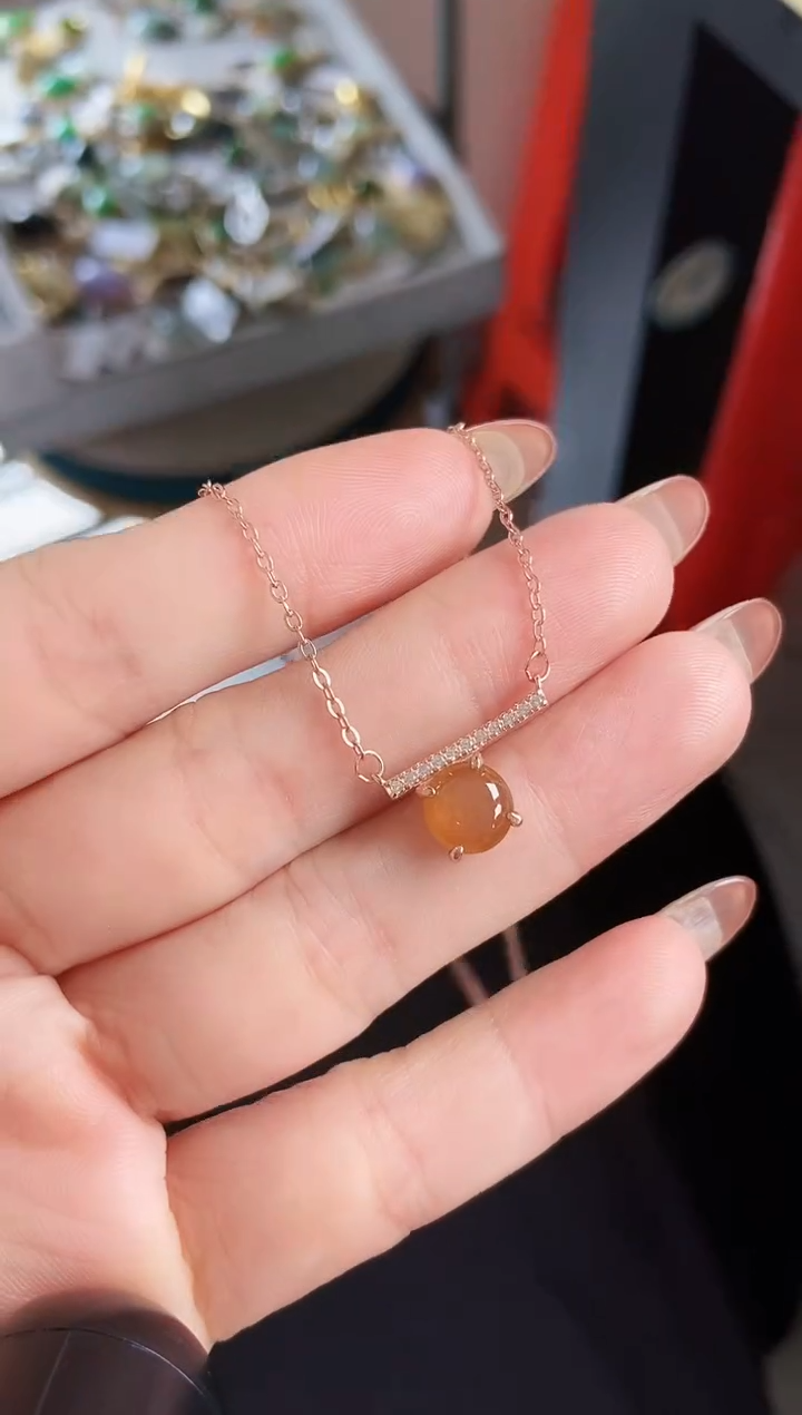 颈饰银S925镶嵌翡翠21