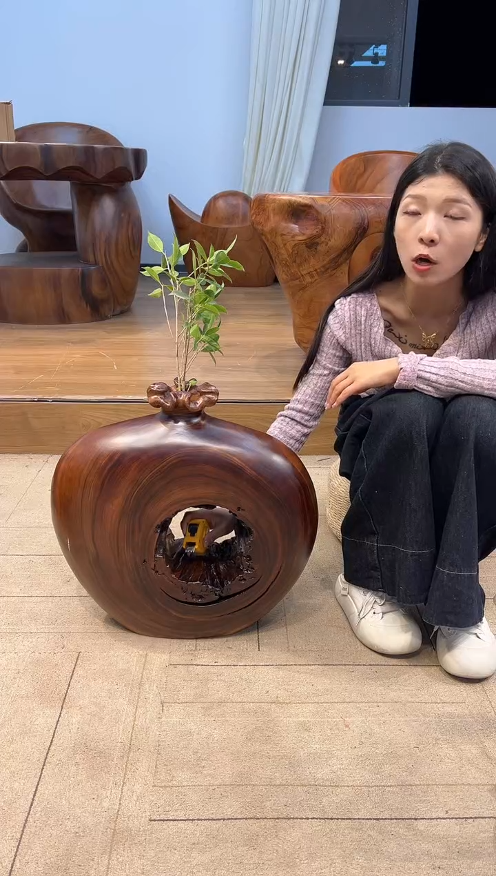 【闪购商品】稳定木实木创意花插