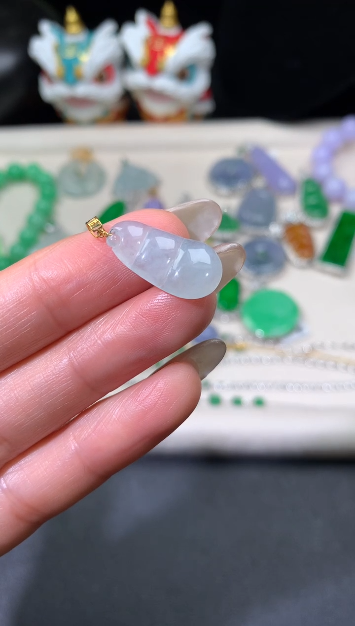 吊坠(不含链)18K金镶嵌翡翠翡翠