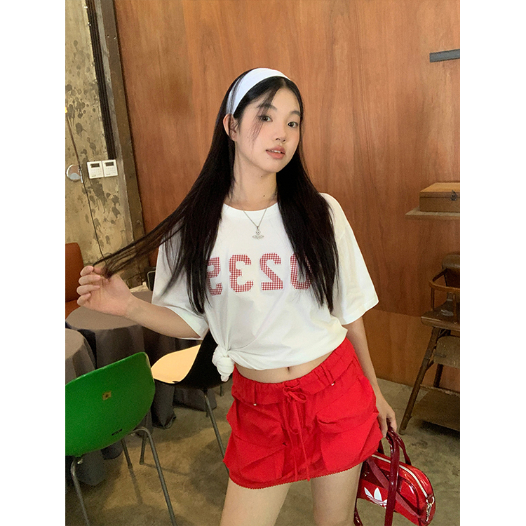 时尚a字半身裙女2025春夏季新款超火包臀裙子高腰裙裤红色短裙子