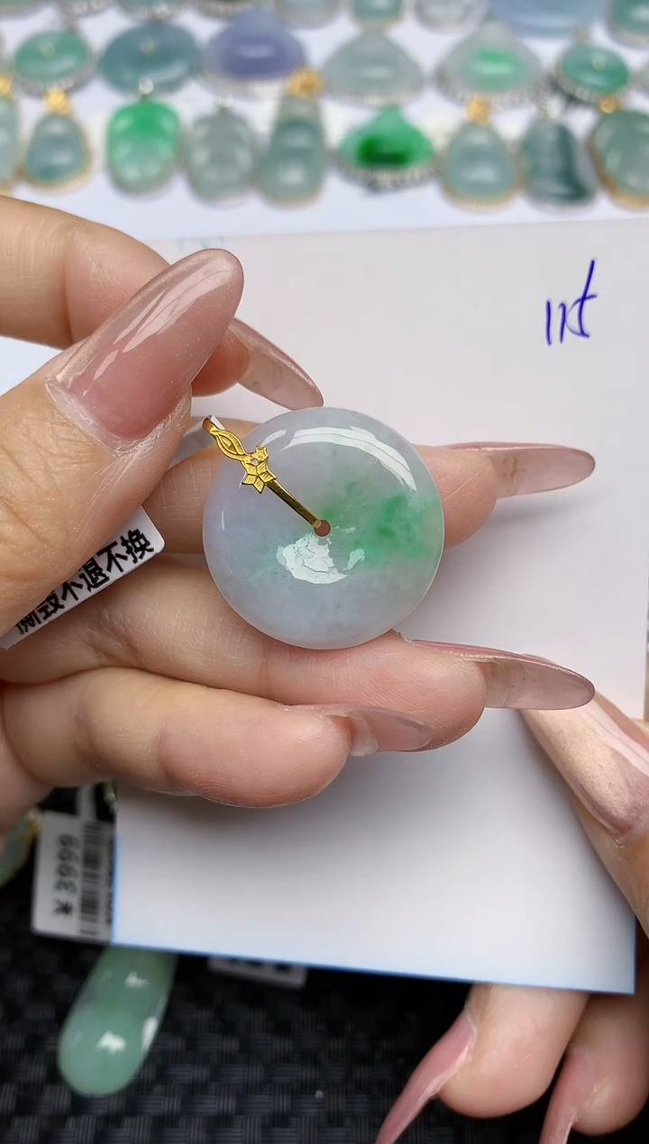 【闪购商品】翡翠颈饰18K金镶嵌天然A货翡翠 115