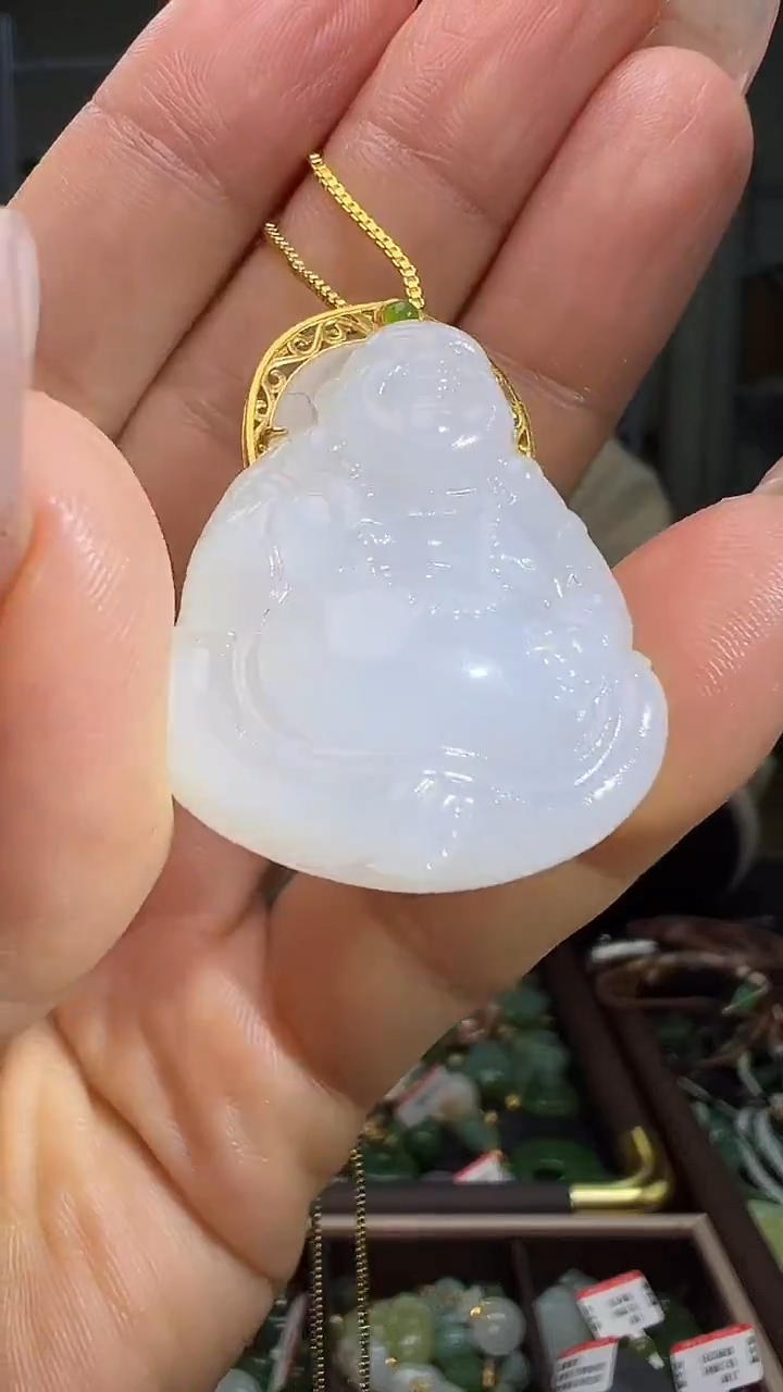 颈饰18K金镶嵌和田玉(多样性发货.发其一）11.11.15