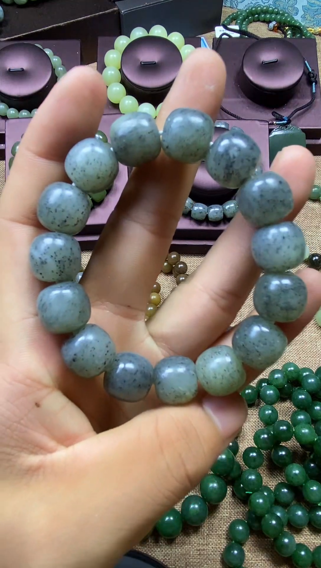 手串未镶嵌和田玉和田玉青花手串