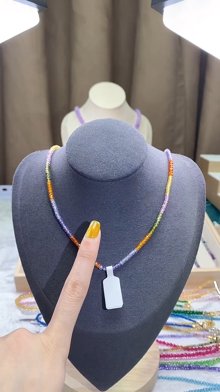 【闪购商品】彩色蓝宝石项链14K金镶嵌诗宁甄选珠宝SYZB004