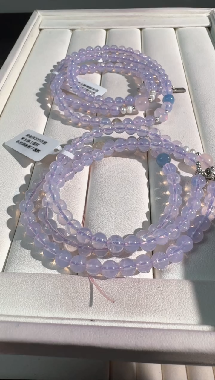 水晶手链未镶嵌紫玉晶三圈款发货多样性发其一