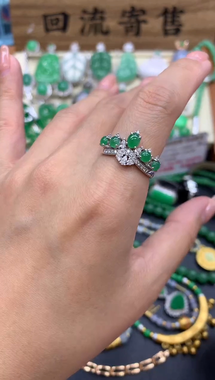 【闪购商品】翡翠戒指18K金镶嵌363-中国好珍宝