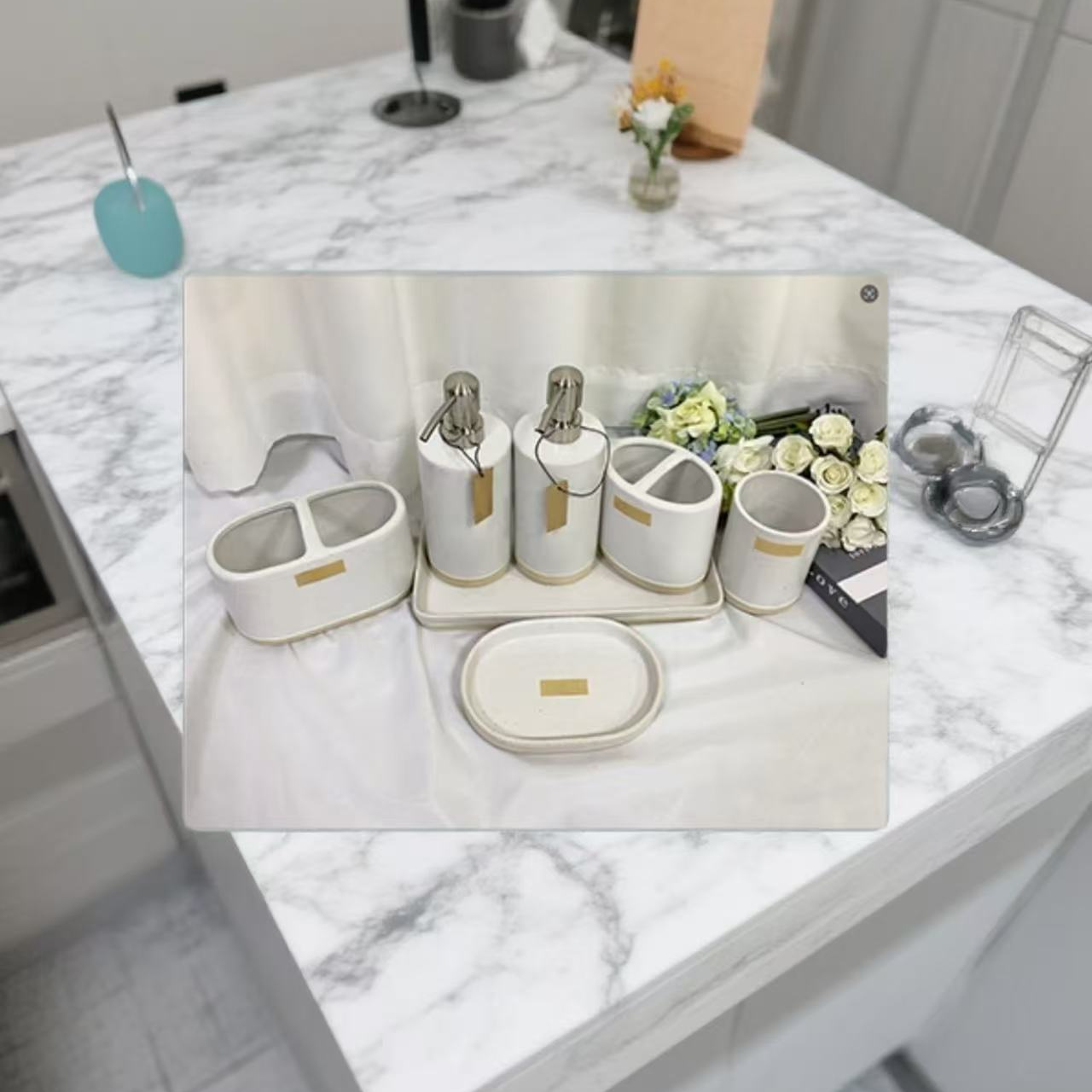 卫浴六件套摆件雅黑气质家用收纳工具  14433