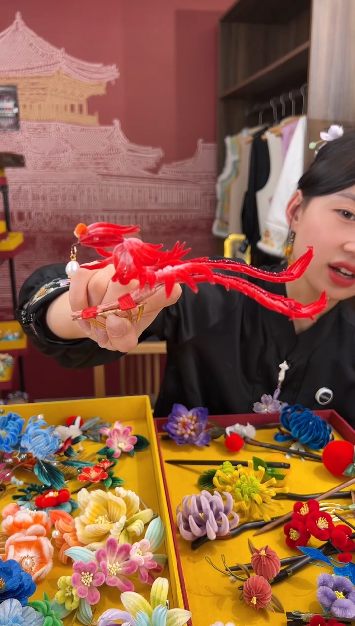 【闪购商品】刺绣非遗绒花（发饰