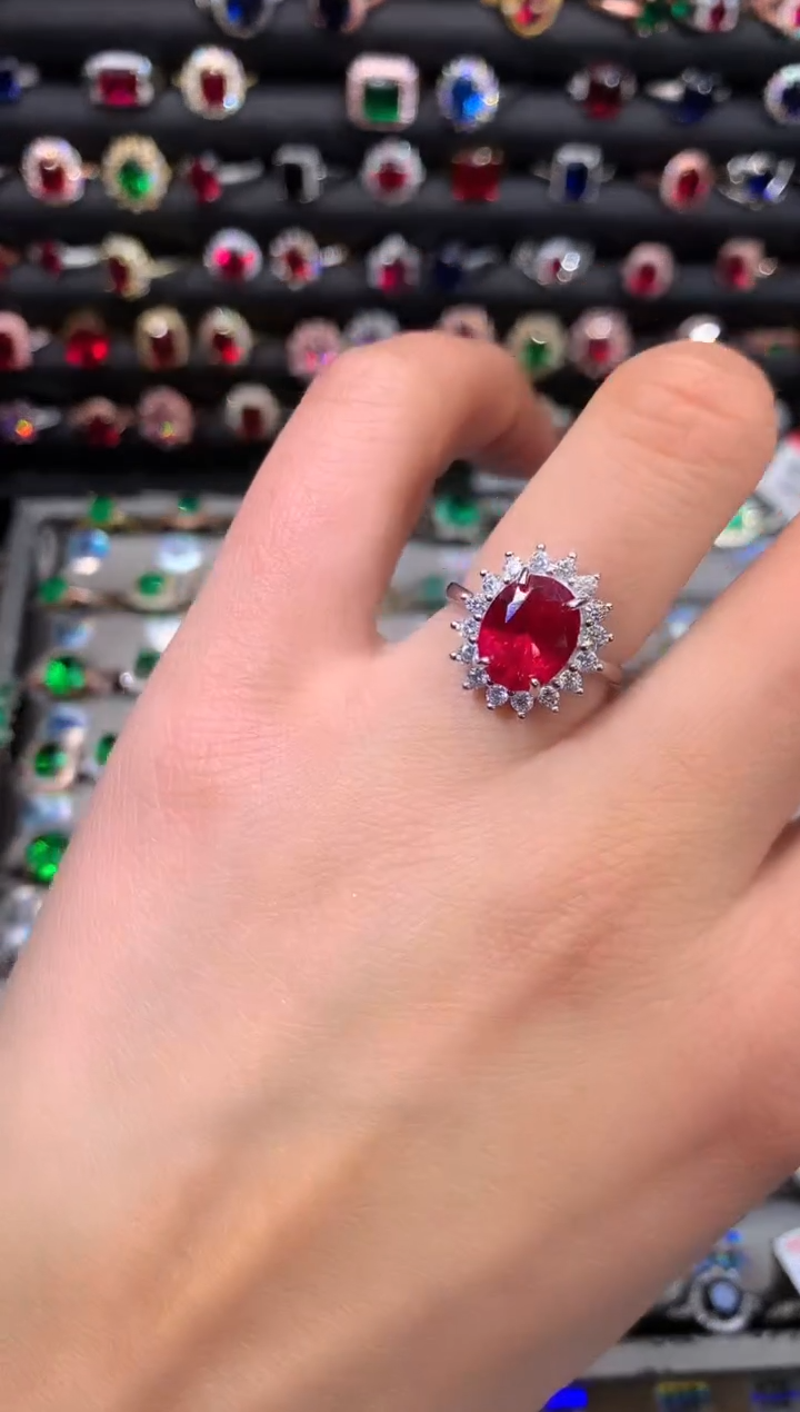 【闪购商品】红宝石戒指银S925镶嵌810