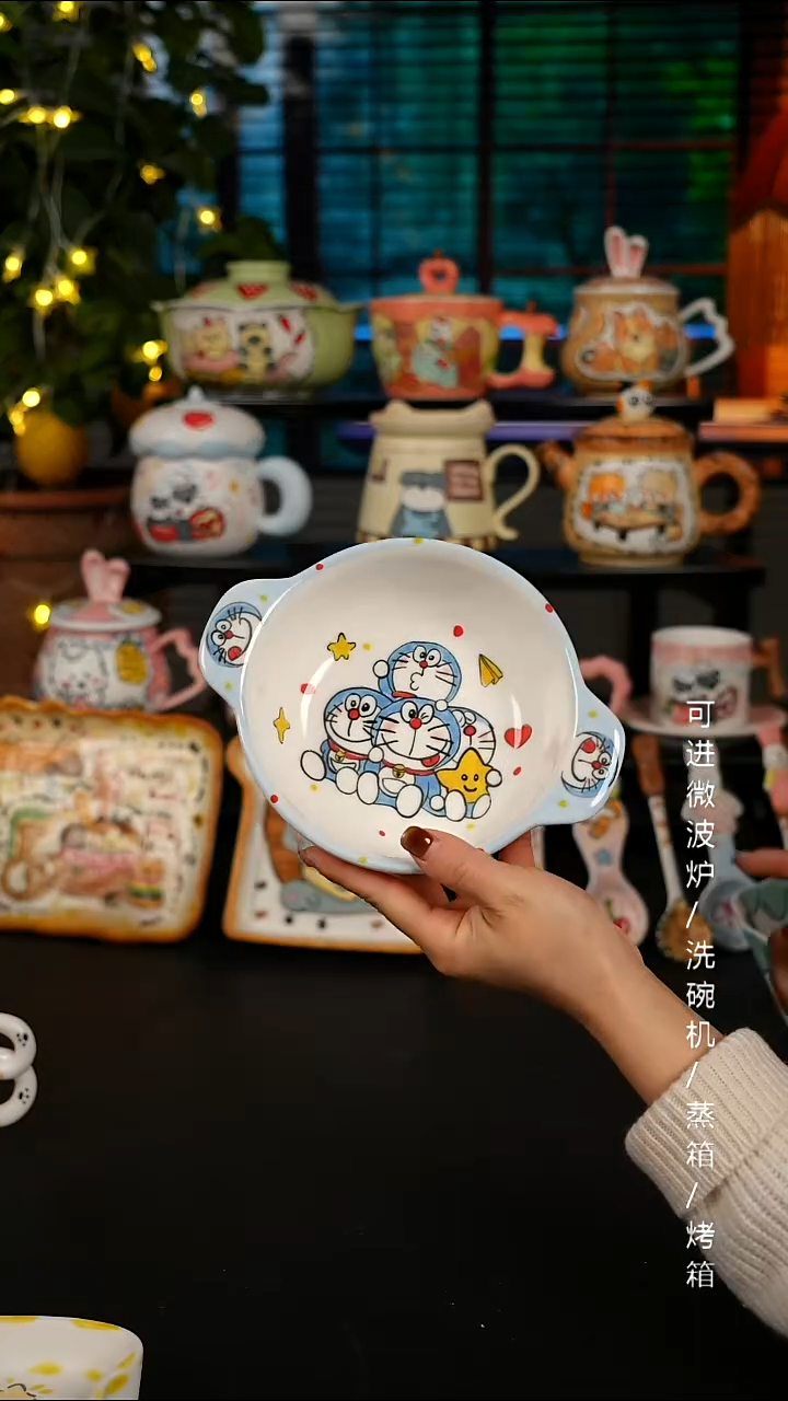 陶瓷便携款景德镇高温釉下彩纯手绘创意瓷