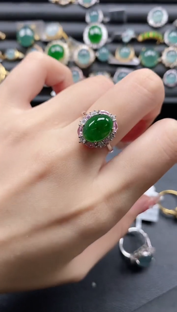 【闪购商品】翡翠戒指银S925镶嵌11111