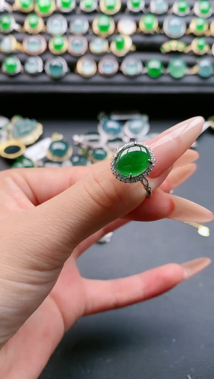 【闪购商品】翡翠戒指银S925镶嵌11111