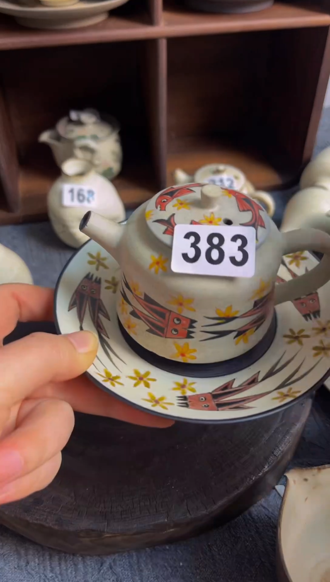 【闪购商品】陶八工花鱼微瑕壶承手工壶套装