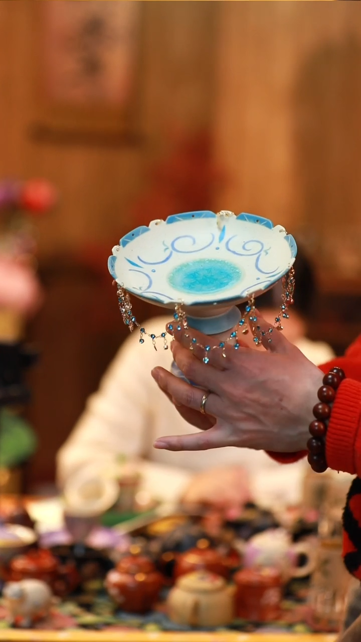 【闪购商品】瓷片首饰台大碗茶的茶结晶2