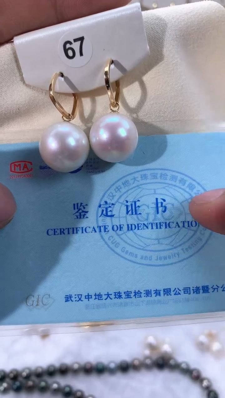 【闪购商品】淡水珍珠耳饰18K金镶嵌1