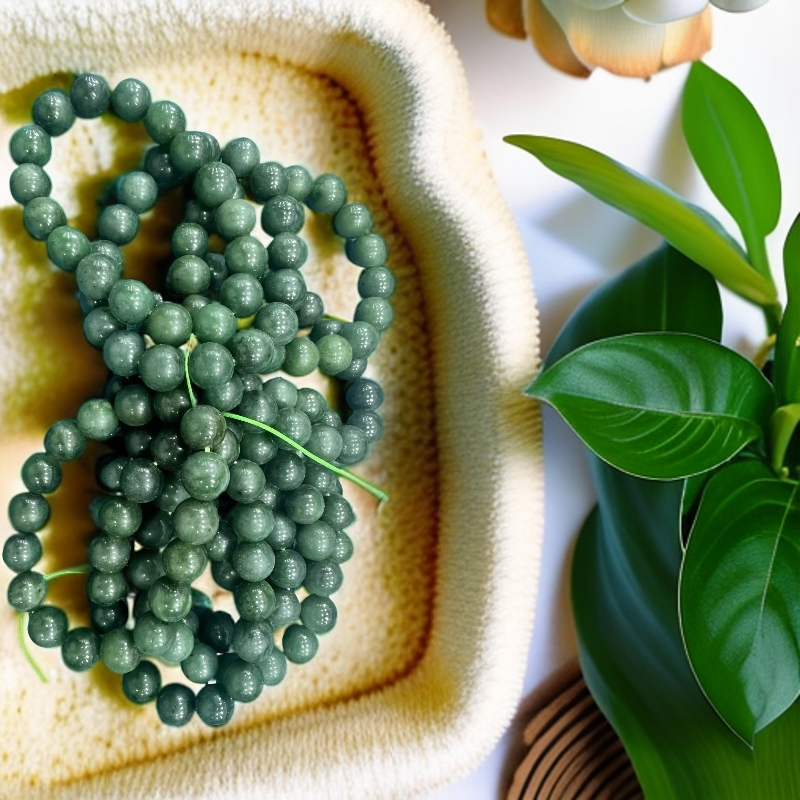 男女老坑满色和田玉碧玉单圈手串