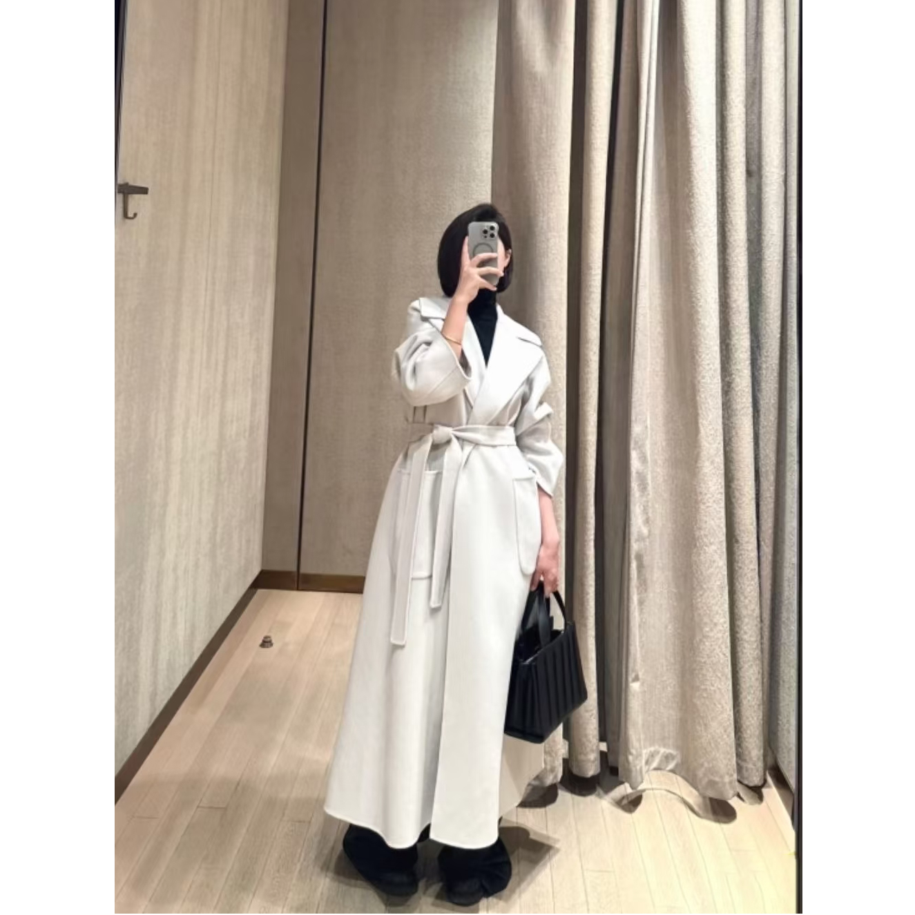 未使用 MaxMara 国现 时尚纯色羊毛大衣 DY0117