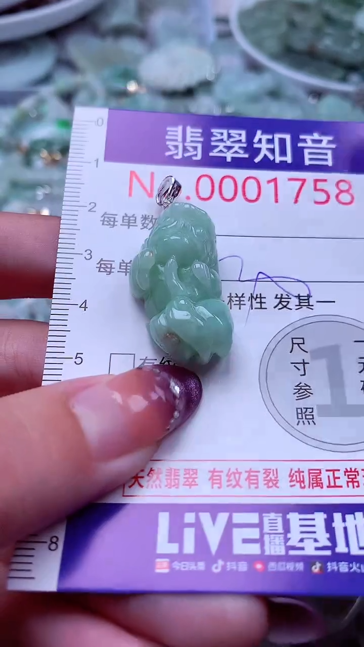 翡翠未镶嵌吊坠(不含链)1758