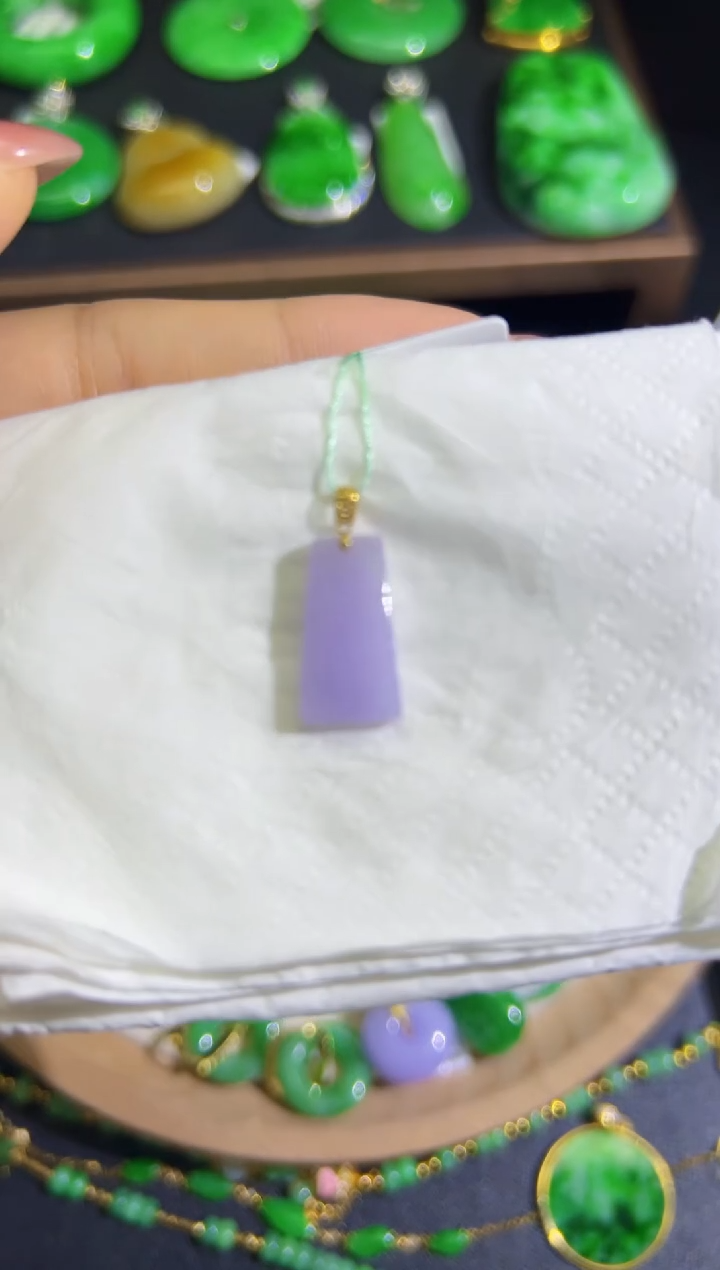 【闪购商品】翡翠颈饰18K金镶嵌Q缅料A货翡翠/支持复检/一件