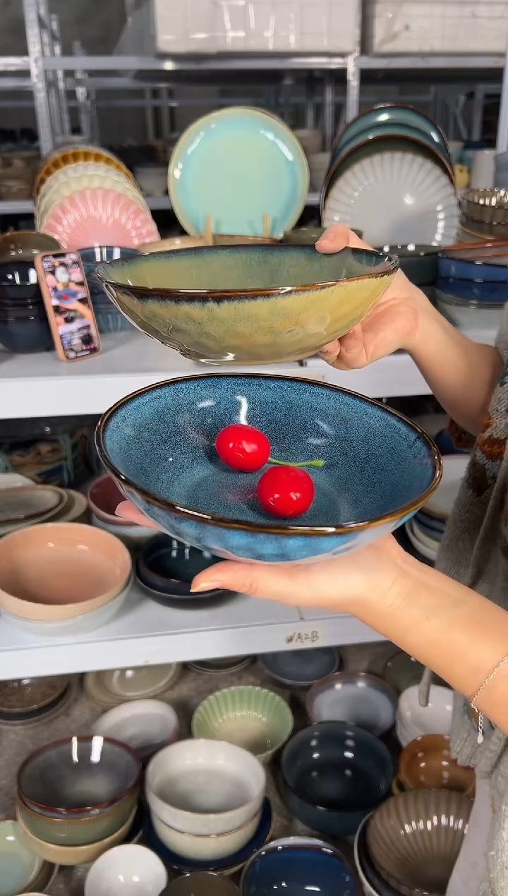 陶瓷外贸尾货瑕疵满20包邮X2菜碗组合