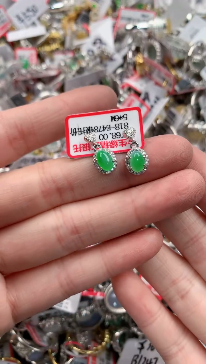 银S925镶嵌戒指翡翠777----3