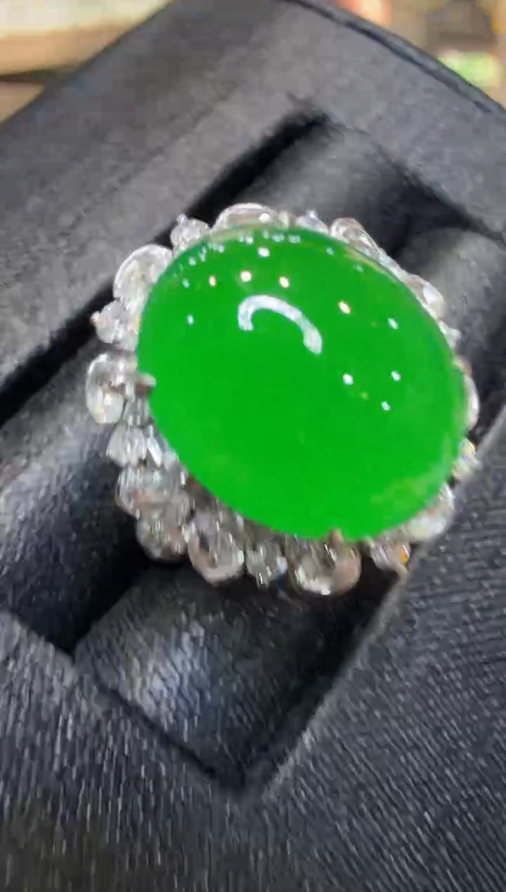 18K金镶嵌戒指翡翠多样性团购发一件