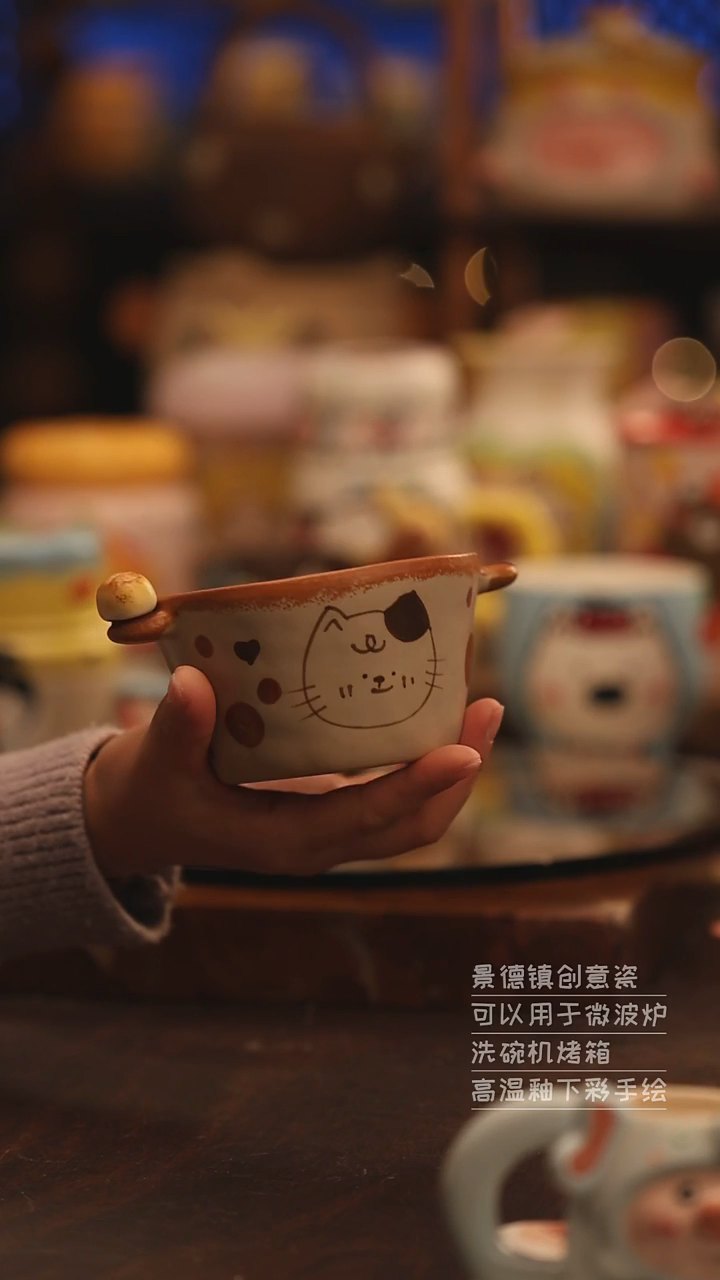 陶瓷景德镇可爱陶瓷釉下彩绘设计师款