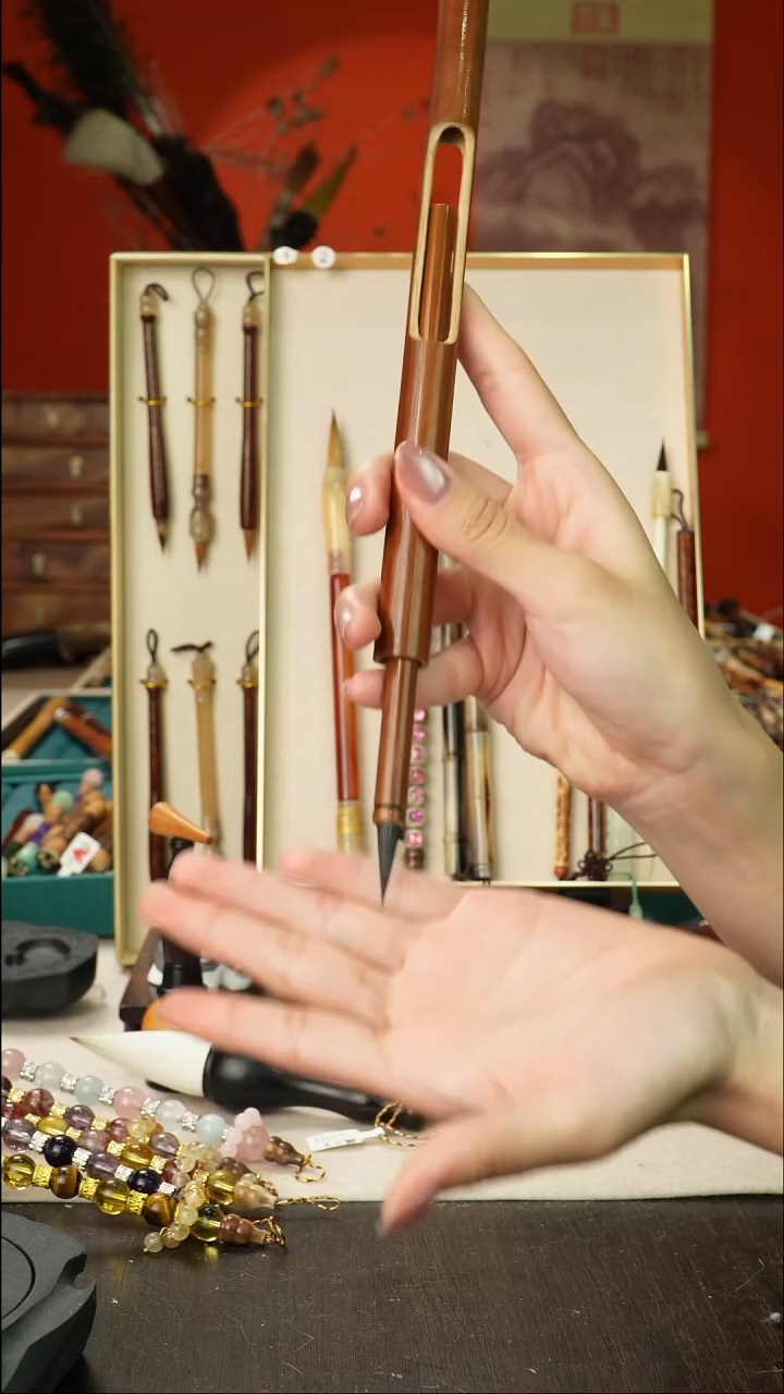 20号孤品高货毛笔链接 清水试笔 蘸墨不退