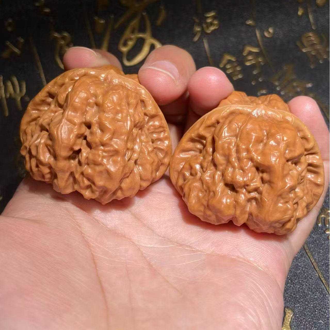 文玩核桃把件蛤蟆头边45肚45高33.5