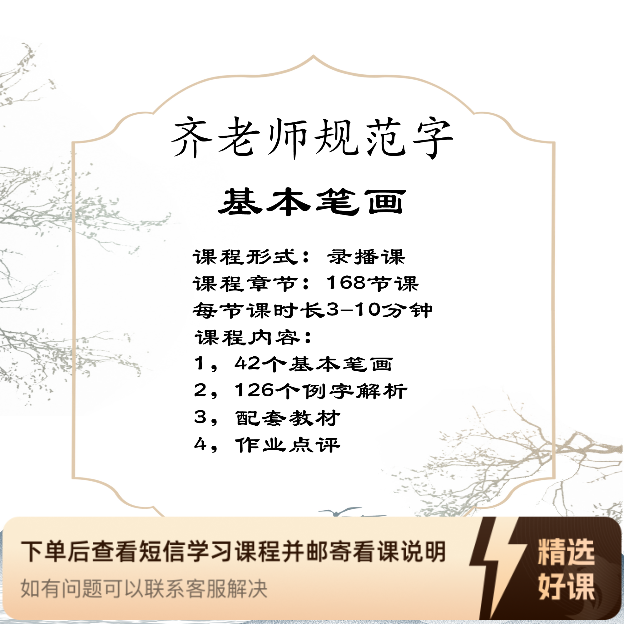 齐老师规范字基本笔画（留意短信解锁课程）
