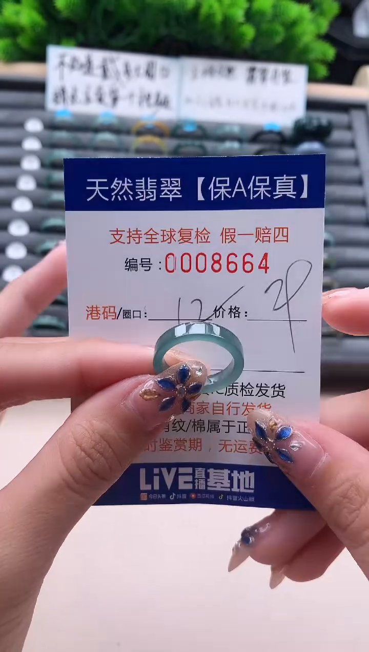 未镶嵌戒指翡翠天然  8664
