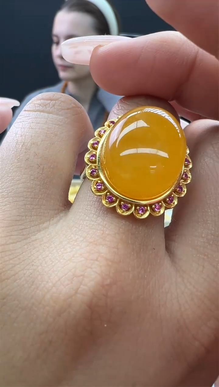 【闪购商品】琥珀戒指未镶嵌712秒拍号