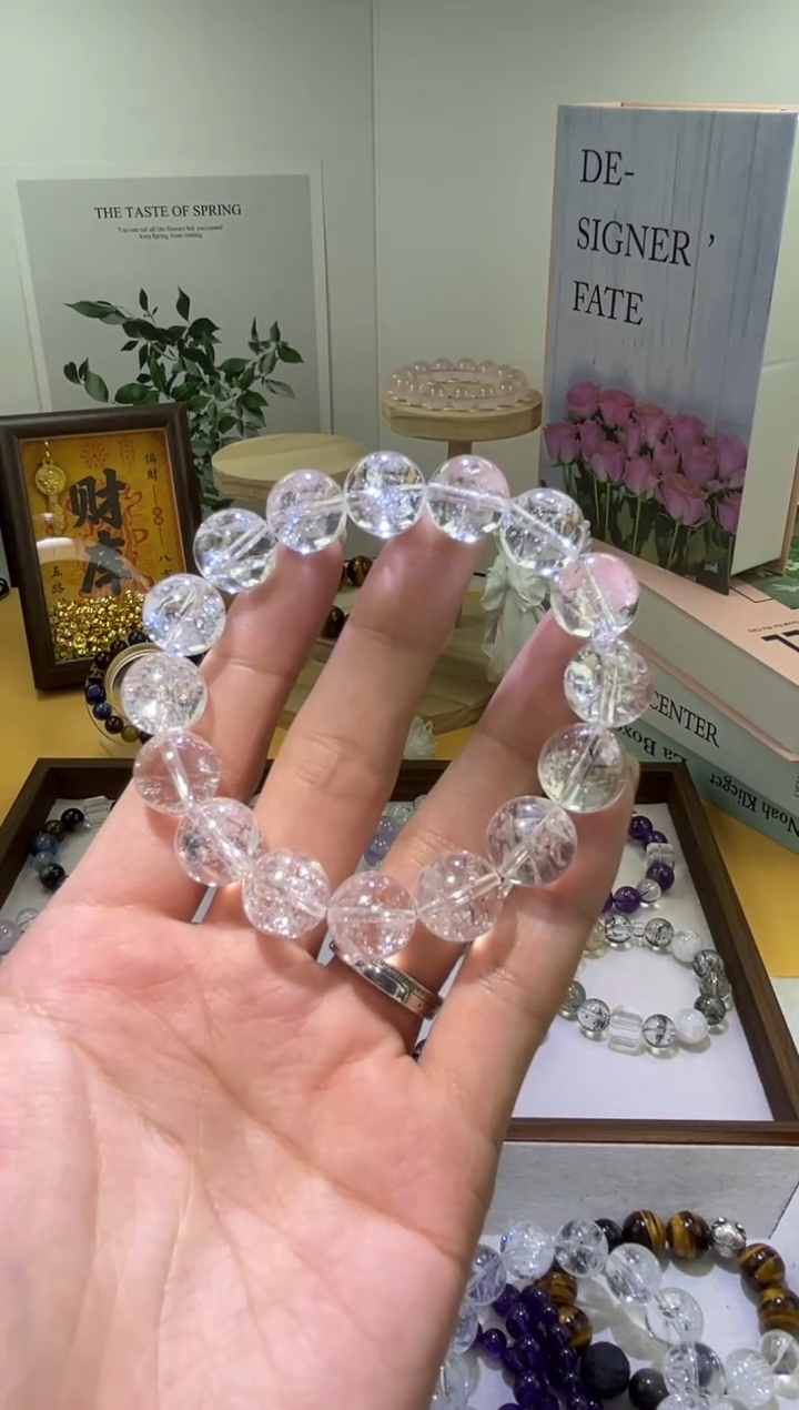 未镶嵌手串水晶石光晶工白阿塞12mm