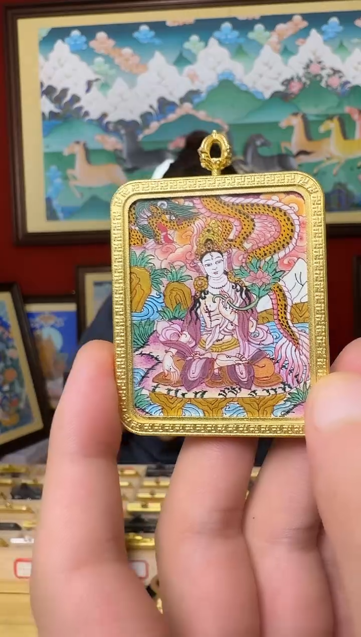 吊坠白妈妈-热贡纯手绘周毛