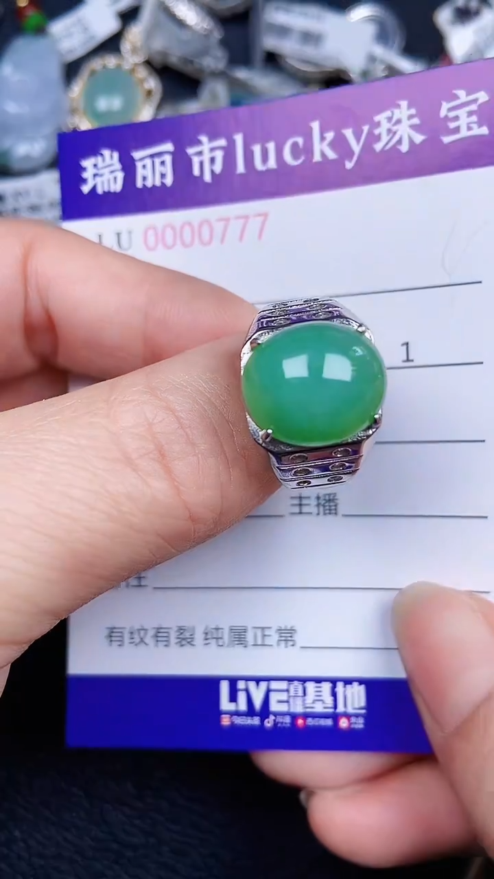 颈饰银S925镶嵌翡翠0777