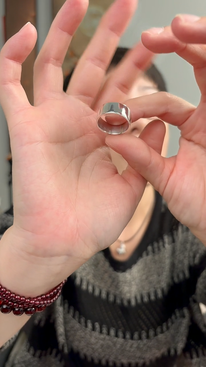 无925银足银戒指光面26