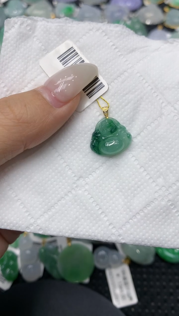 颈饰18K金镶嵌翡翠11111111111