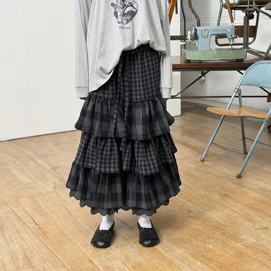 OPEN YY 25FW 设计师品牌【output】卷腰叠层半身裙