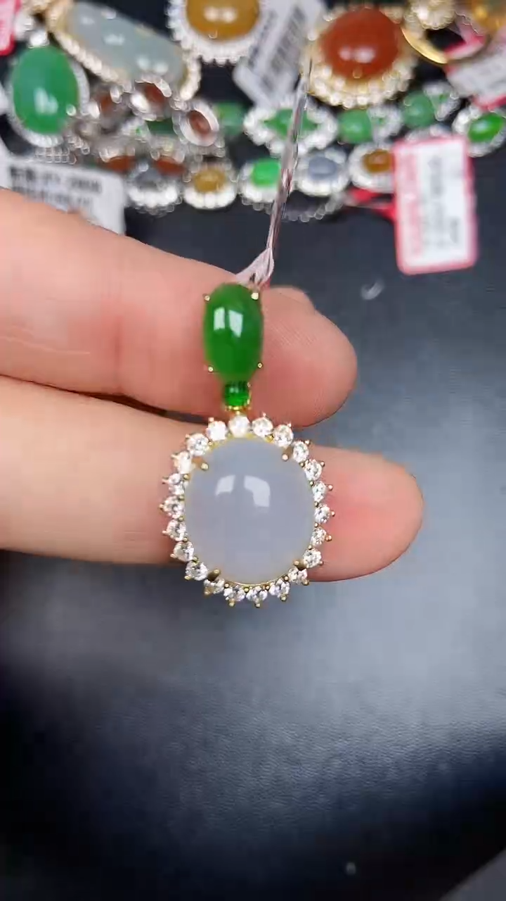 银S925镶嵌戒指翡翠7777