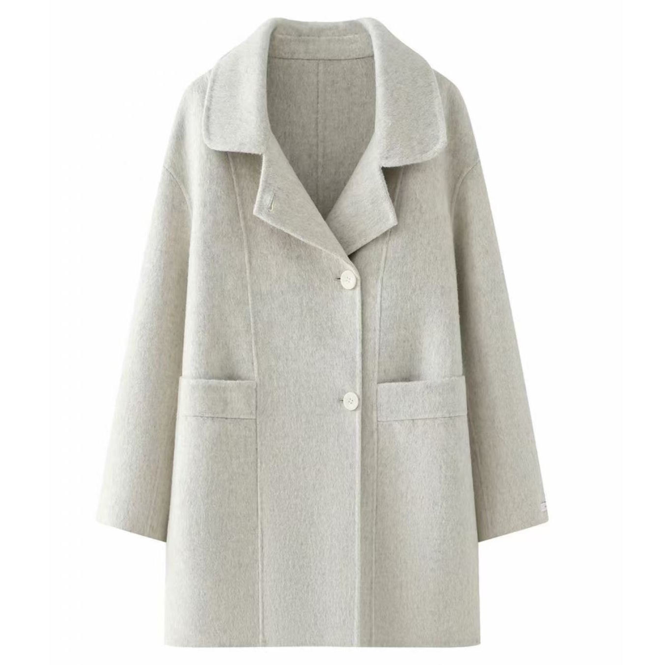 【文博服饰】中长款经典时尚双面羊毛大衣外套冬季经典秋冬小个子