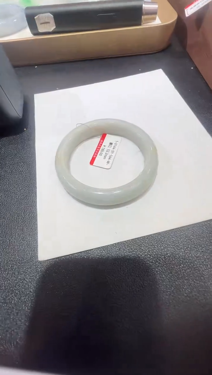 纯天然缅甸A货翡翠手镯52-53mm-纹-164号-福利镯