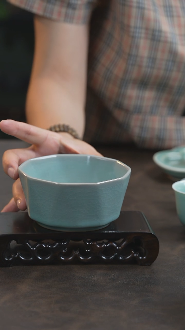 Y宝丰宋官窑原产地汝瓷砖石碗（中号）