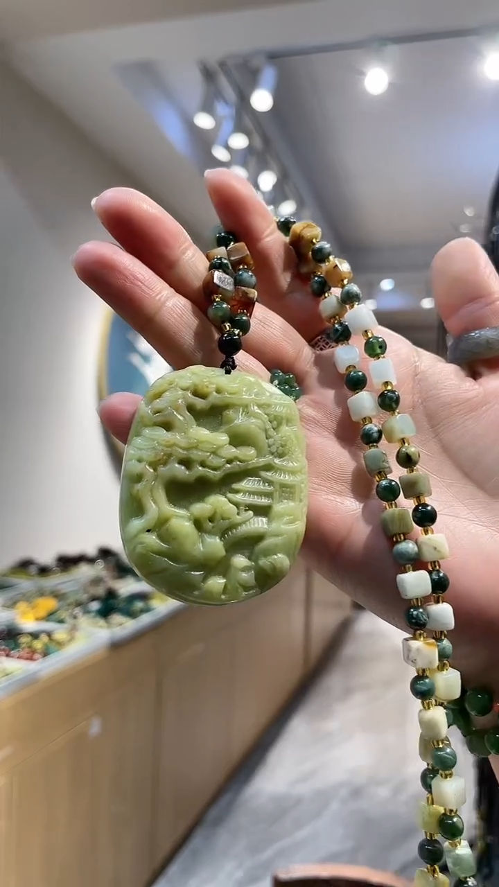 【闪购商品】岫玉颈饰未镶嵌吊坠