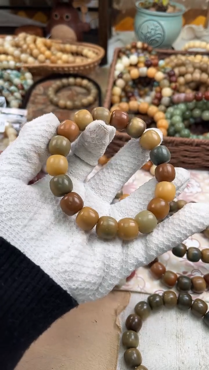 手串菩提根/象牙果a964 卡15 干磨猪油膏瑕疵