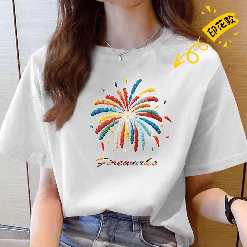 【100%纯棉】上新女款女士百搭潮流短袖t恤春夏圆领显瘦半袖