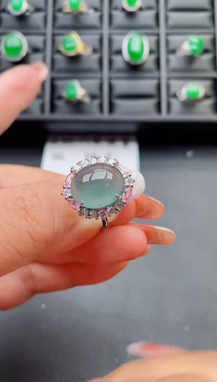 【闪购商品】翡翠戒指银S925镶嵌50800