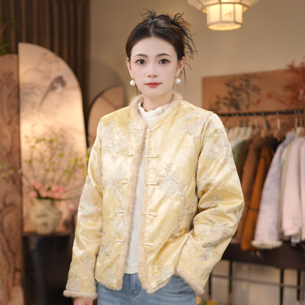 【七里香-双面外套】新款双面绣花保暖冬季显瘦国风外套1882