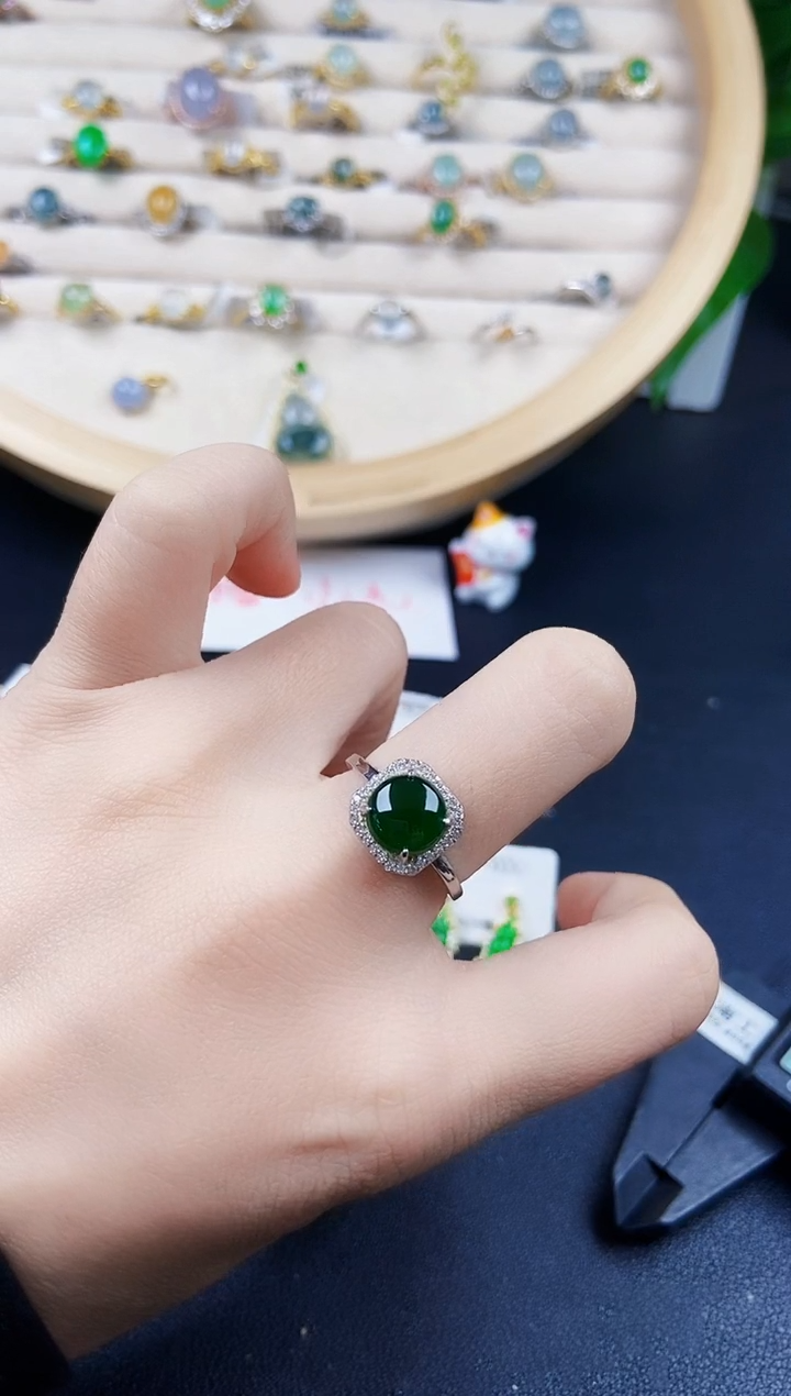 【闪购商品】翡翠戒指银S925镶嵌41414411